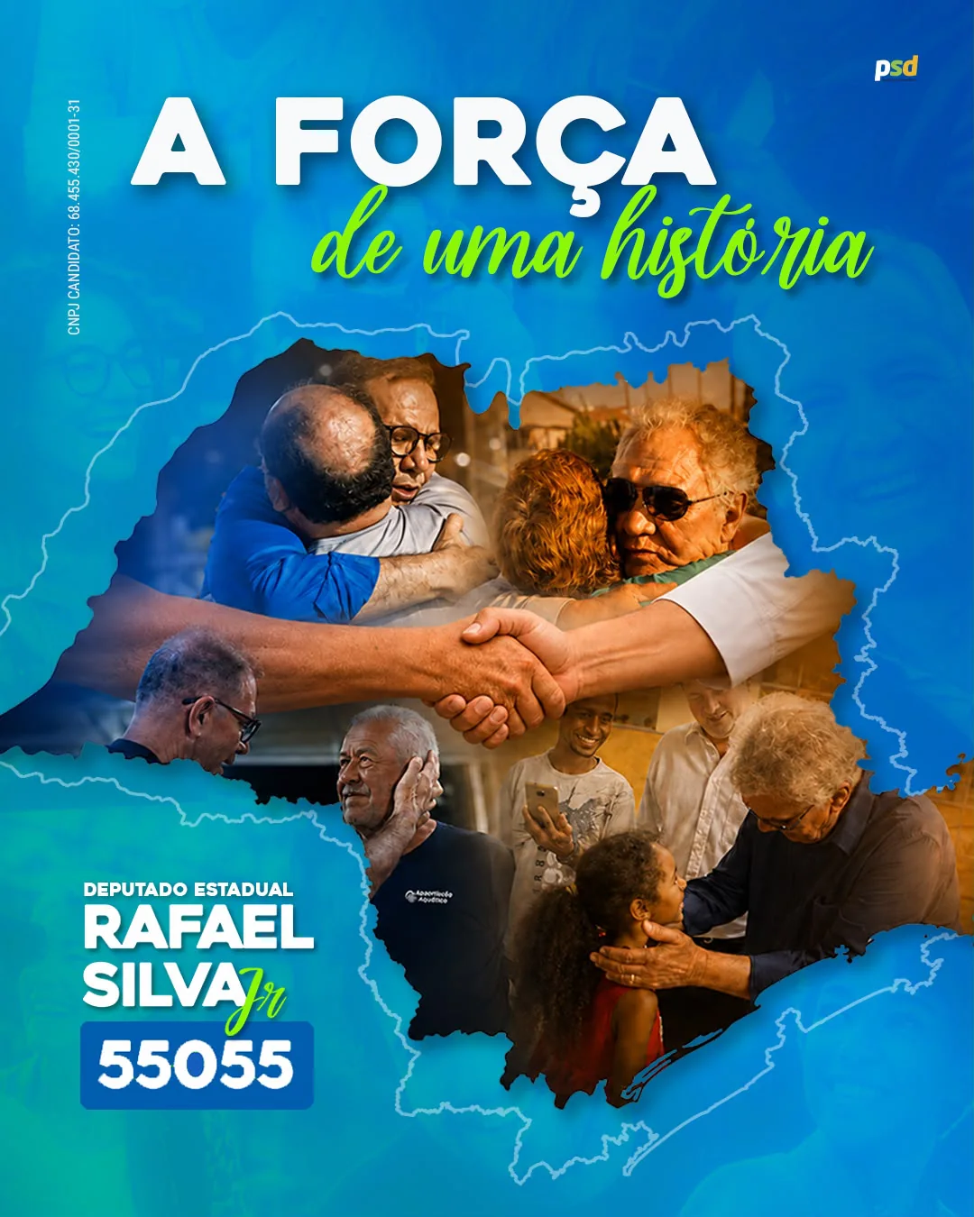 Arte de campanha com registros de encontros e cuidado com as pessoas